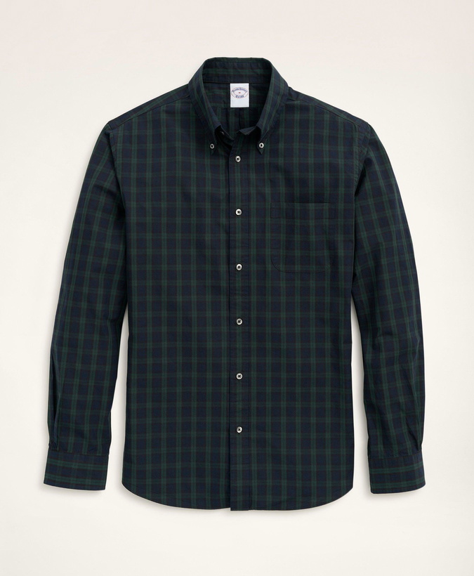 Photo: Brooks Brothers Men's Friday Shirt, Poplin Black Watch | Navy/Green