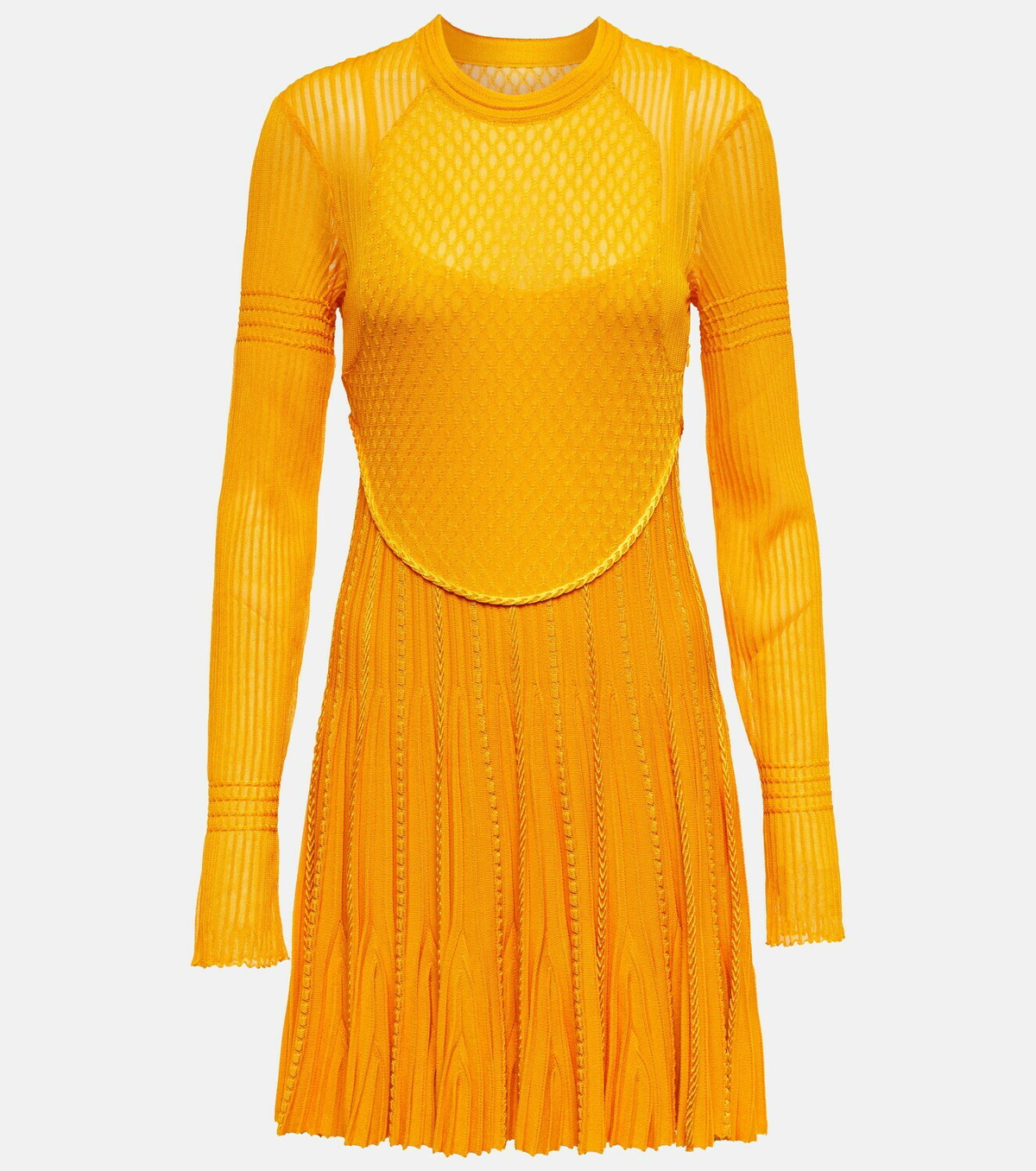open lace back dress 1990 Givenchy Haute Couture Green Silk Billow-Sleeve Plunge Fringed Go main image 1