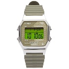 Timex 80 Digital Watch in Silver/Olive