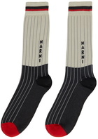 Marni Off-White & Black Viscose Socks