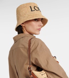 Loewe Paula's Ibiza logo raffia bucket hat