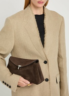 Toteme T-lock Suede Clutch - Brown - One Size