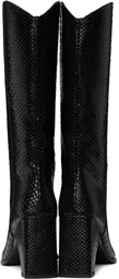 Coperni Black Python Embossed Bridge Cowboy Boots