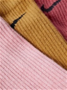 Nike Training - Three-Pack Everyday Plus Ribbed Dri-FIT Cotton-Blend Socks - Multi