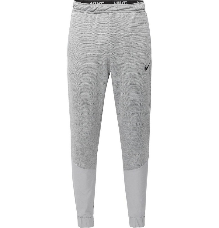 Photo: Nike Training - Tapered Panelled Loopback Dri-FIT Track Pants - Light gray