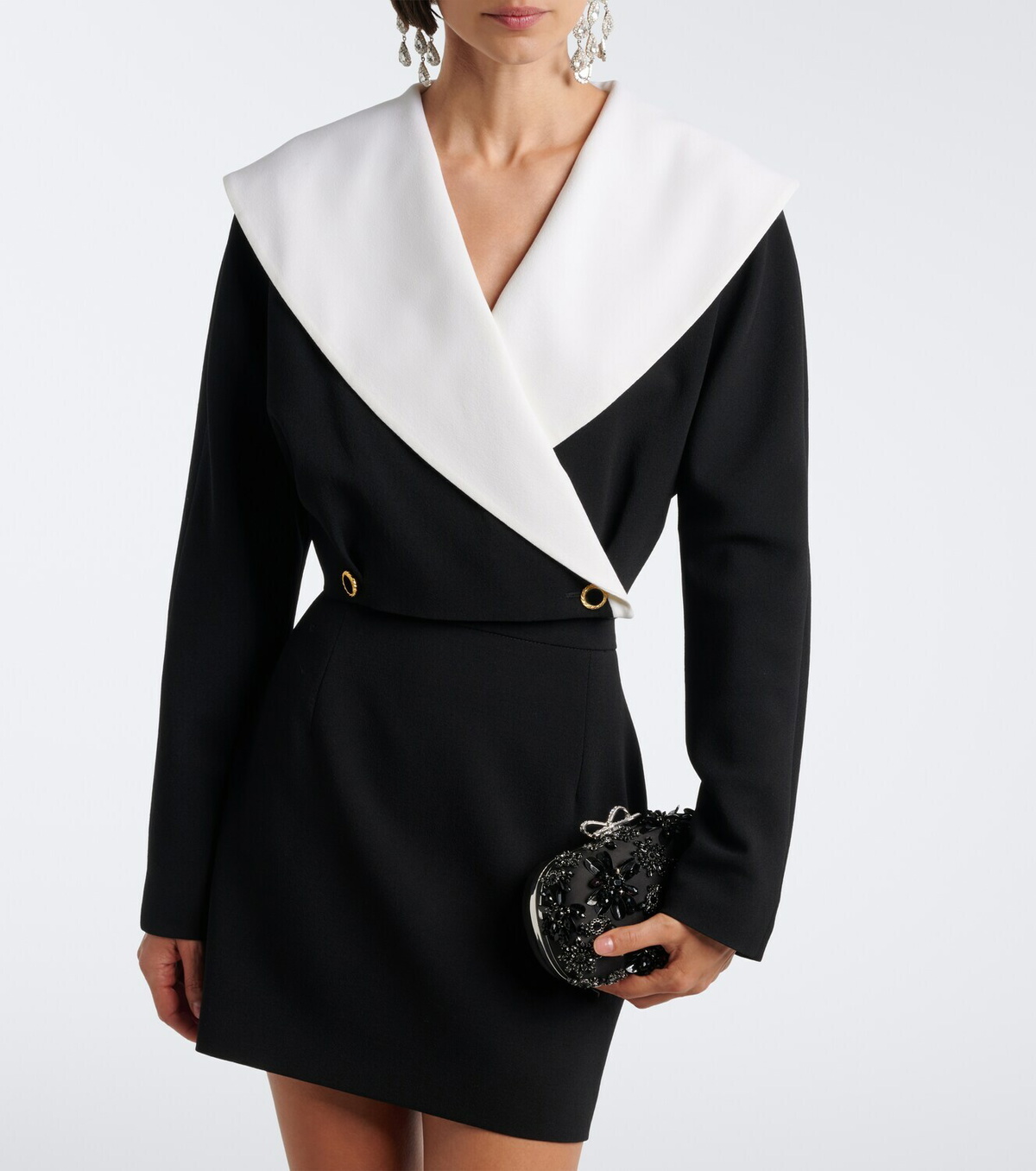 Alessandra Rich Double-breasted wool-blend crêpe jacket