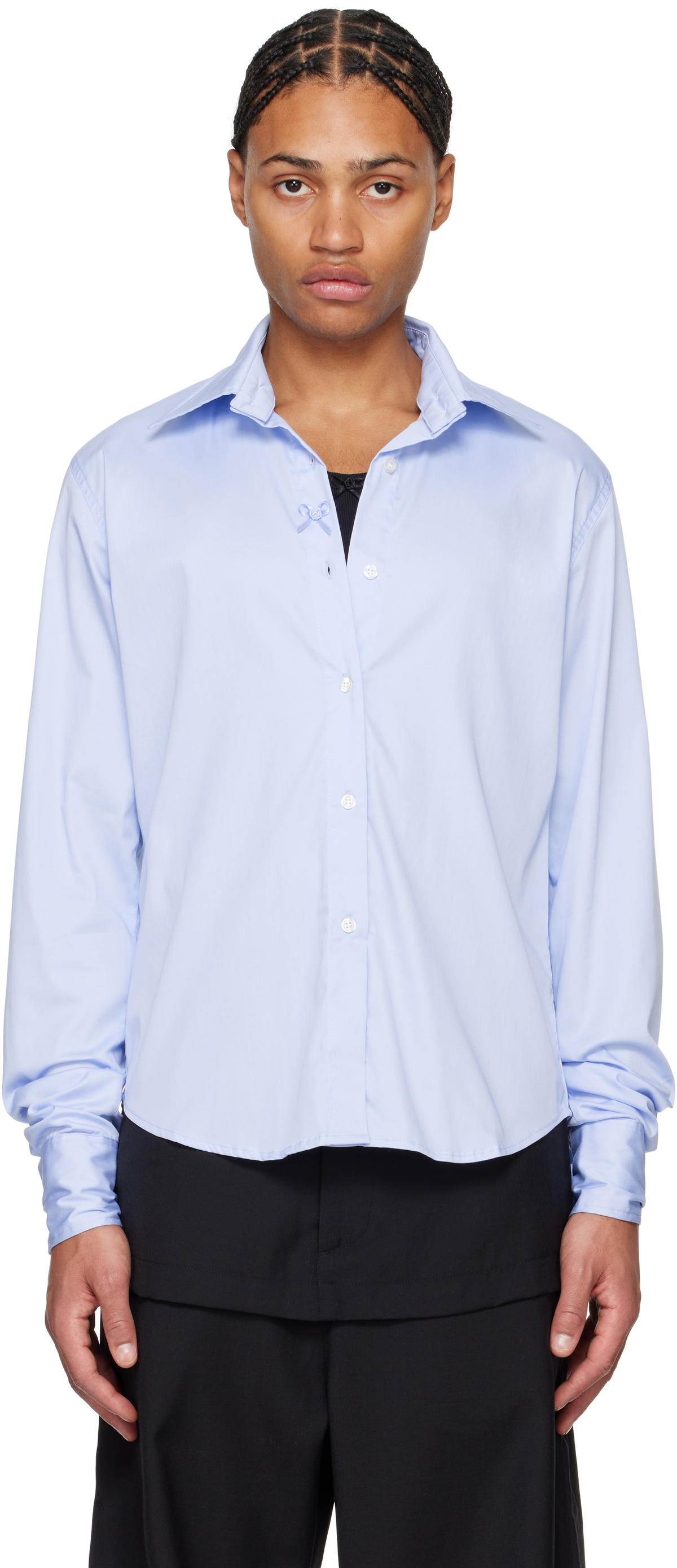 ABRA Blue Twisted Collar Shirt