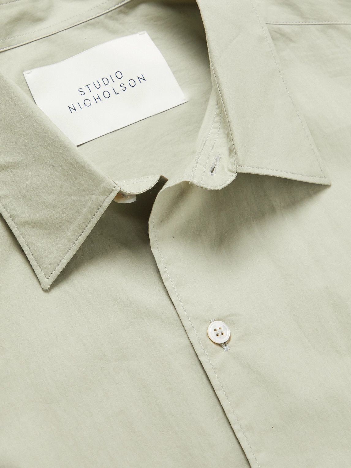 Studio Nicholson - Sorono Oversized Cotton-Poplin Shirt - Green