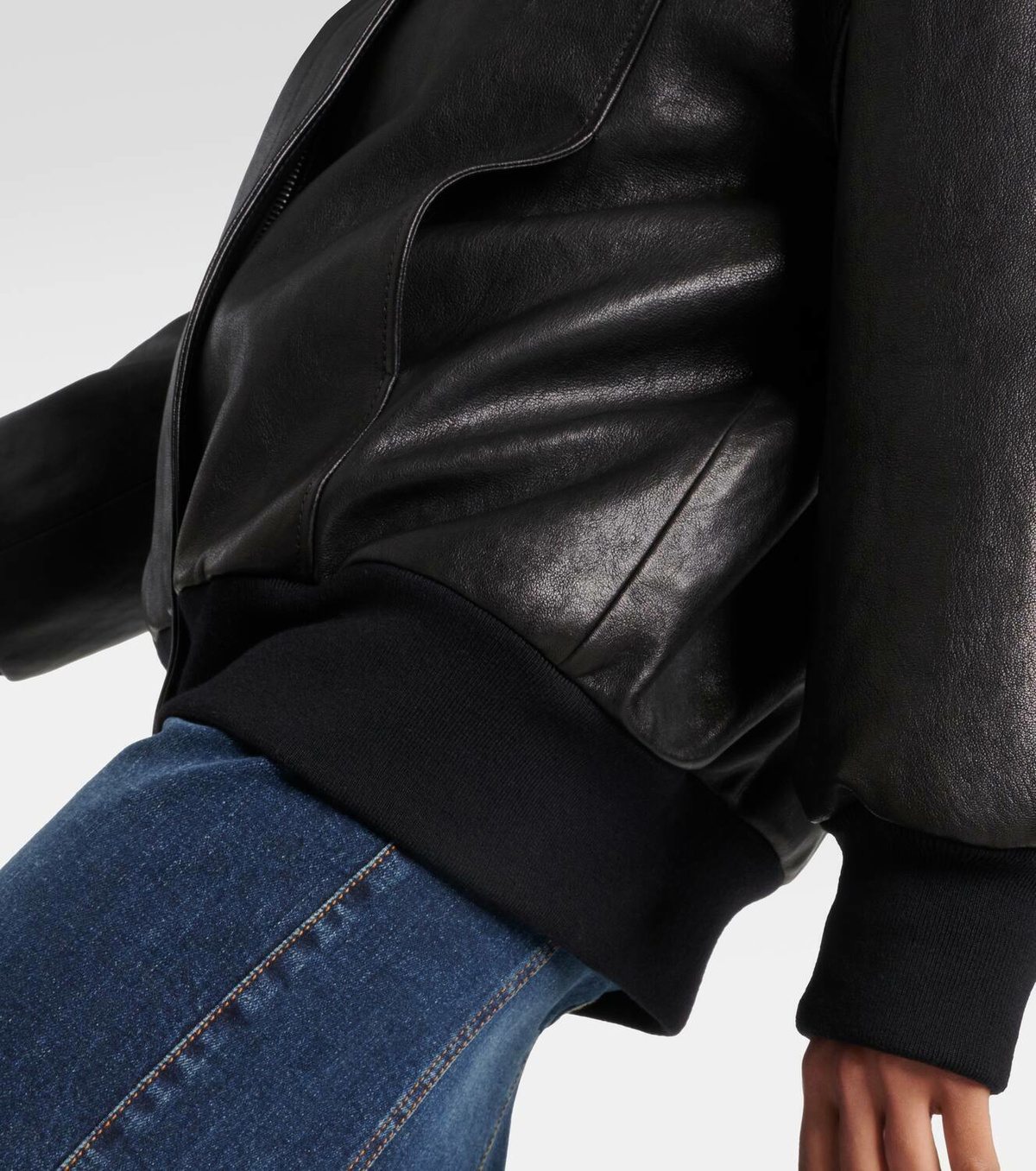 Alexander McQueen Oversized leather bomber jacket Alexander