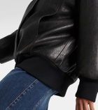 Alexander McQueen Oversized leather bomber jacket