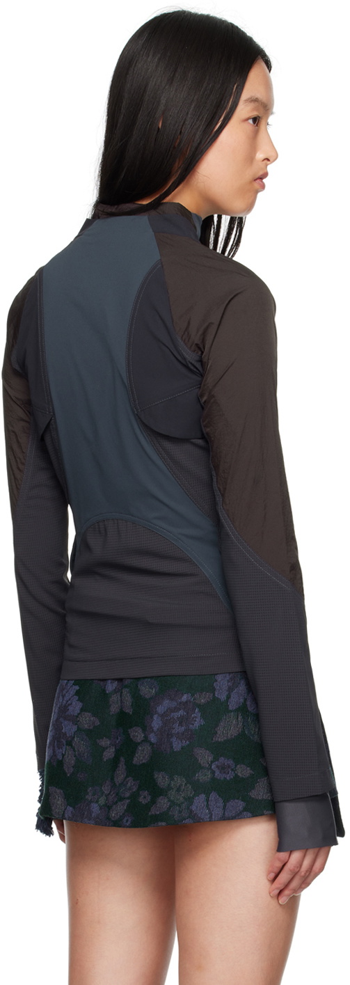 HYEIN SEO Navy Paneled Windbreaker Jacket