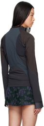HYEIN SEO Navy Paneled Windbreaker Jacket