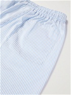 UMIT BENAN B - Julian Striped Silk and Cotton-Blend Poplin Drawstring Trousers - Blue - IT 46