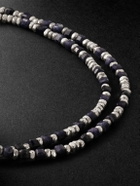 M. Cohen - Percep Two Sterling Silver, Sapphire and Lapis Lazuli Beaded Wrap Bracelet - Blue