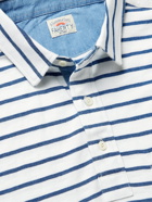 Faherty - Garment-Washed Striped Cotton-Jersey Polo Shirt - White