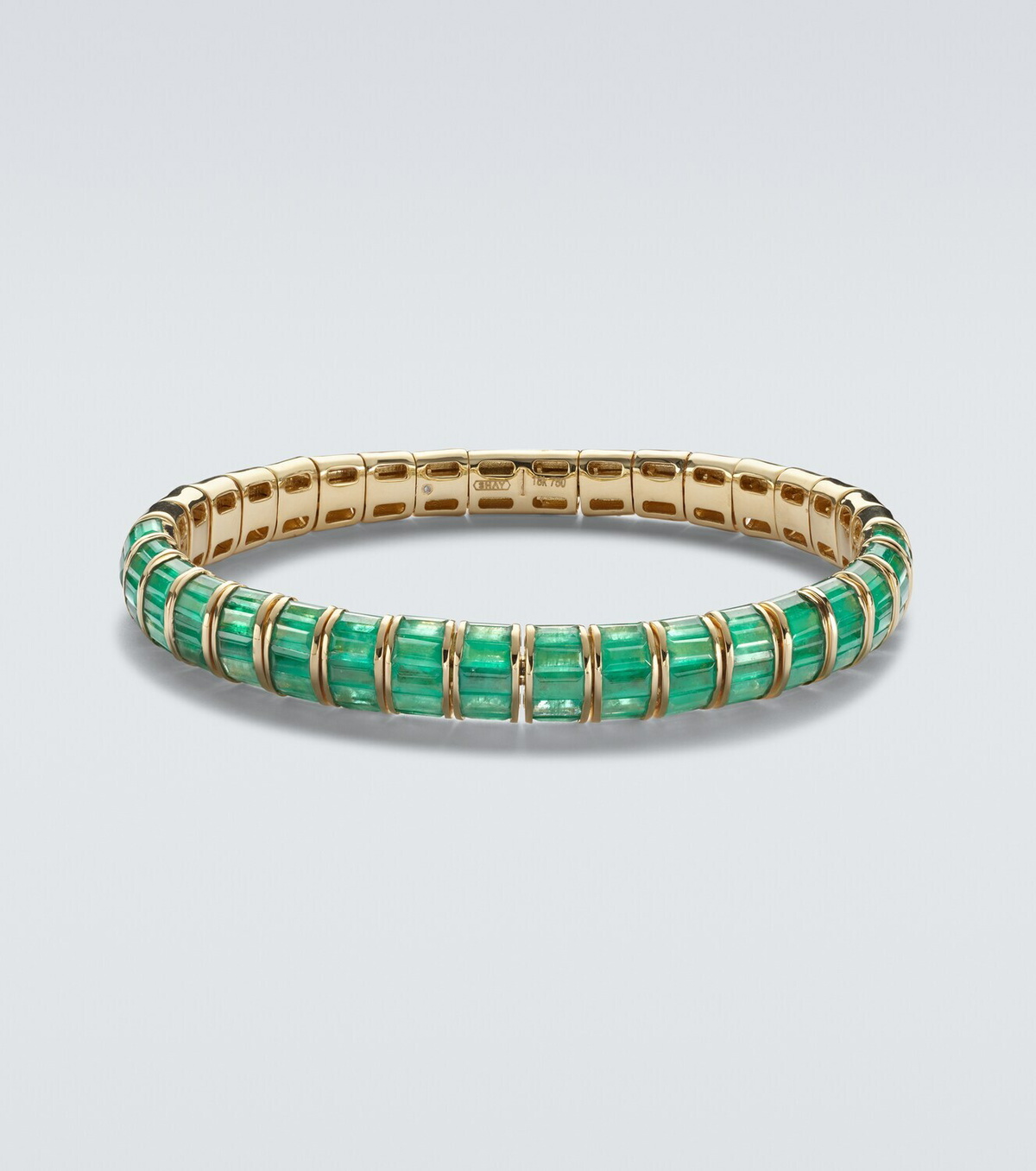 Shay Jewelry 18kt gold bracelet with emeralds