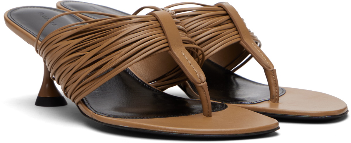 Proenza Schouler Khaki Cable T-Strap Heeled Sandals