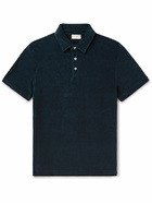 Altea - Smith Slim-Fit Cotton-Terry Polo Shirt - Blue