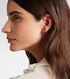 Roxanne First 14kt gold single hoop earring with diamonds and garnet