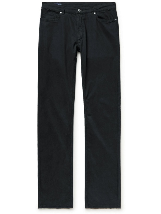 Photo: Peter Millar - Wayfare Slim-Fit Tencel and Cotton-Blend Twill Trousers - Black