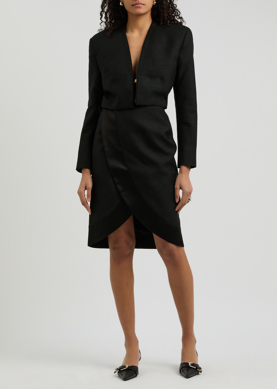 Bettter Agnelli Open-back Wool Dress Black