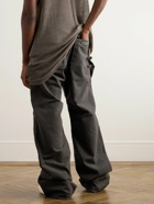 Rick Owens - Stefan Wide-Leg Brushed Cotton-Drill Cargo Trousers - Gray
