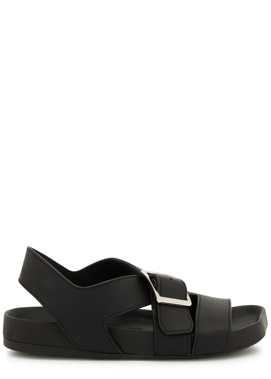 Loewe Ease Buckle Leather Sandals Black Loewe