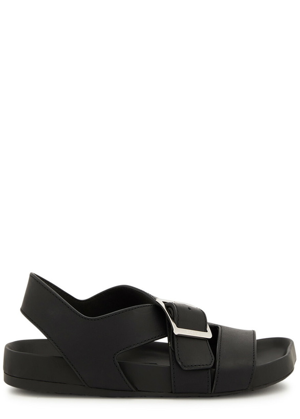 Photo: Loewe Ease Buckle Leather Sandals Black