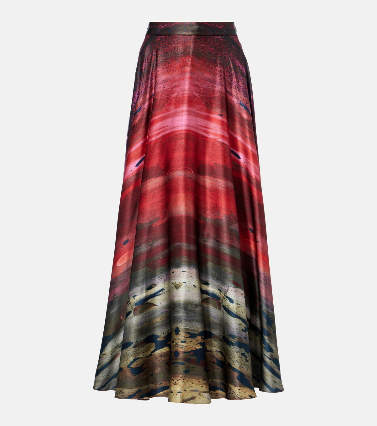 Roksanda Printed silk satin maxi skirt