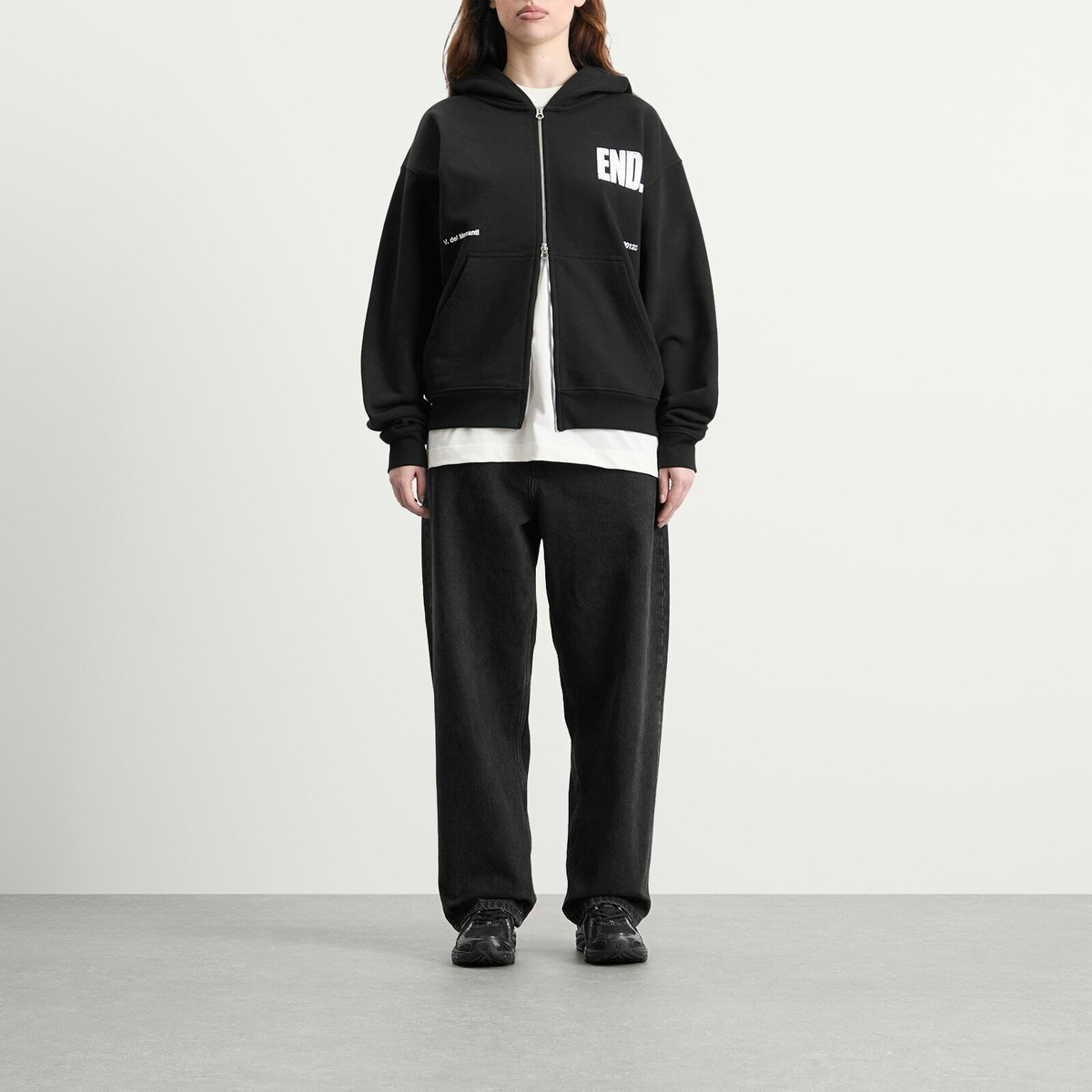 END. Milano Creed Zip Hoodie in Black