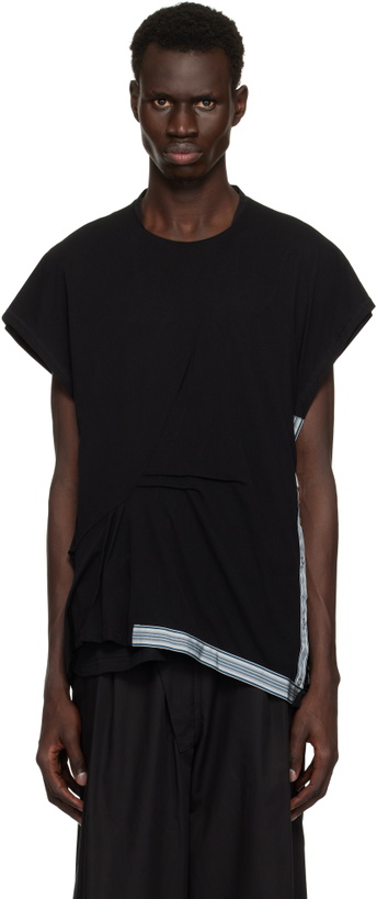 Photo: Kiko Kostadinov Black Inex Mesh Sleeveless T-shirt