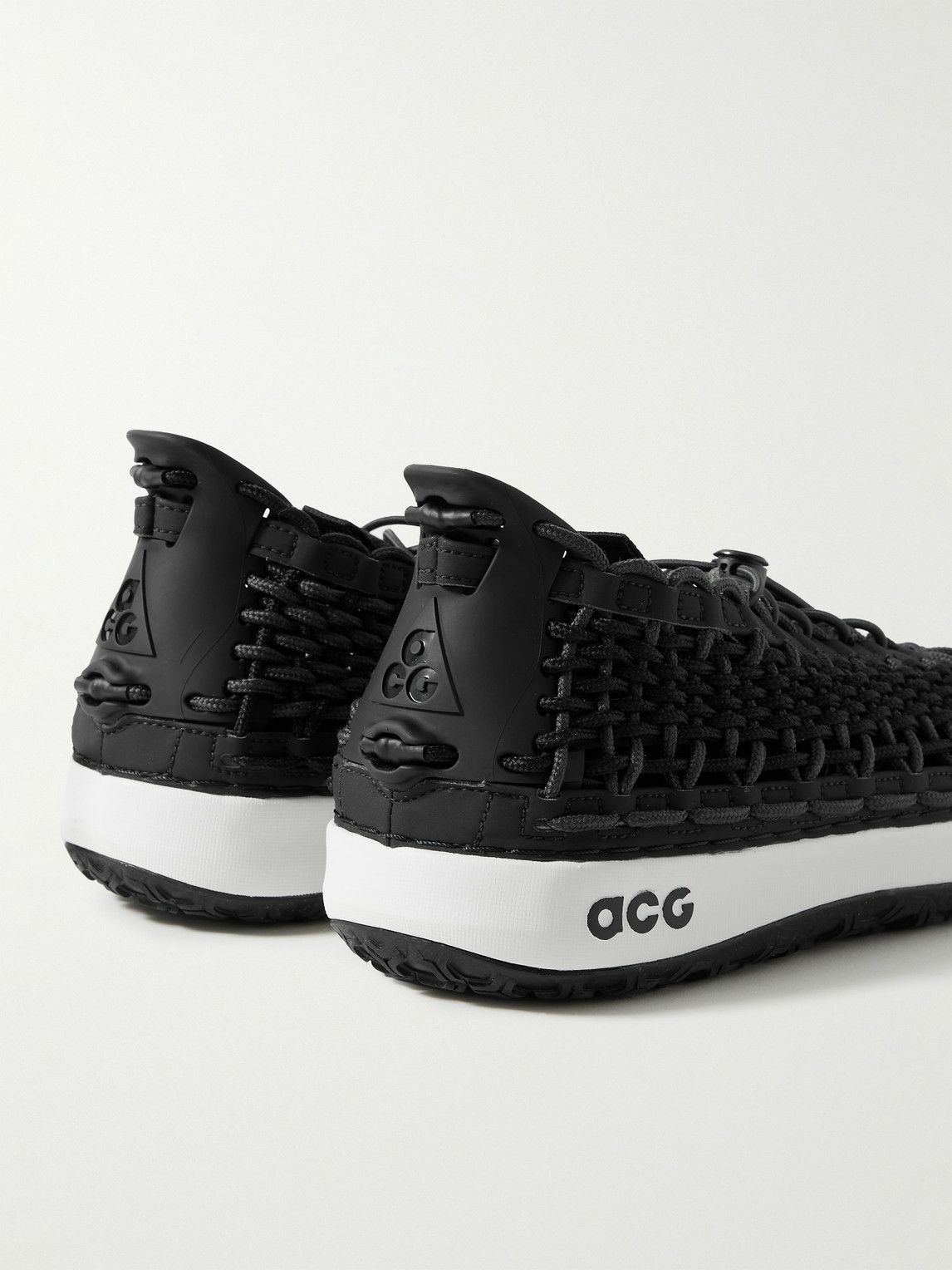 Nike - ACG Watercat Woven Leather And Rubber-Trimmed Woven Sneakers ...