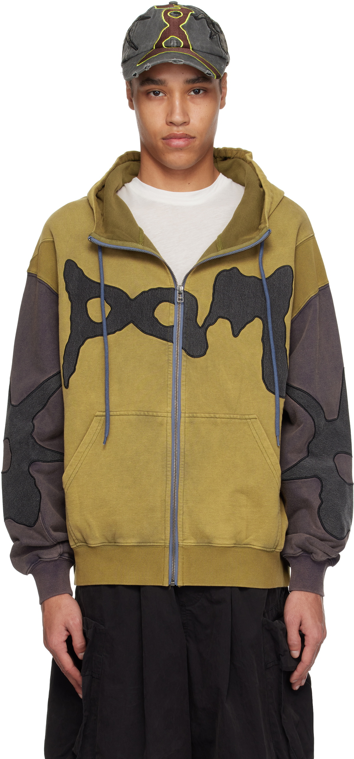 Perks and Mini Yellow & Gray Multi Lunacy Zip Thru Hoodie