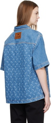 Marine Serre Blue Moon Laser SS Denim Shirt