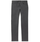 Ermenegildo Zegna - Grey Slim-Fit Garment-Dyed Stretch-Cotton Twill Trousers - Men - Gray