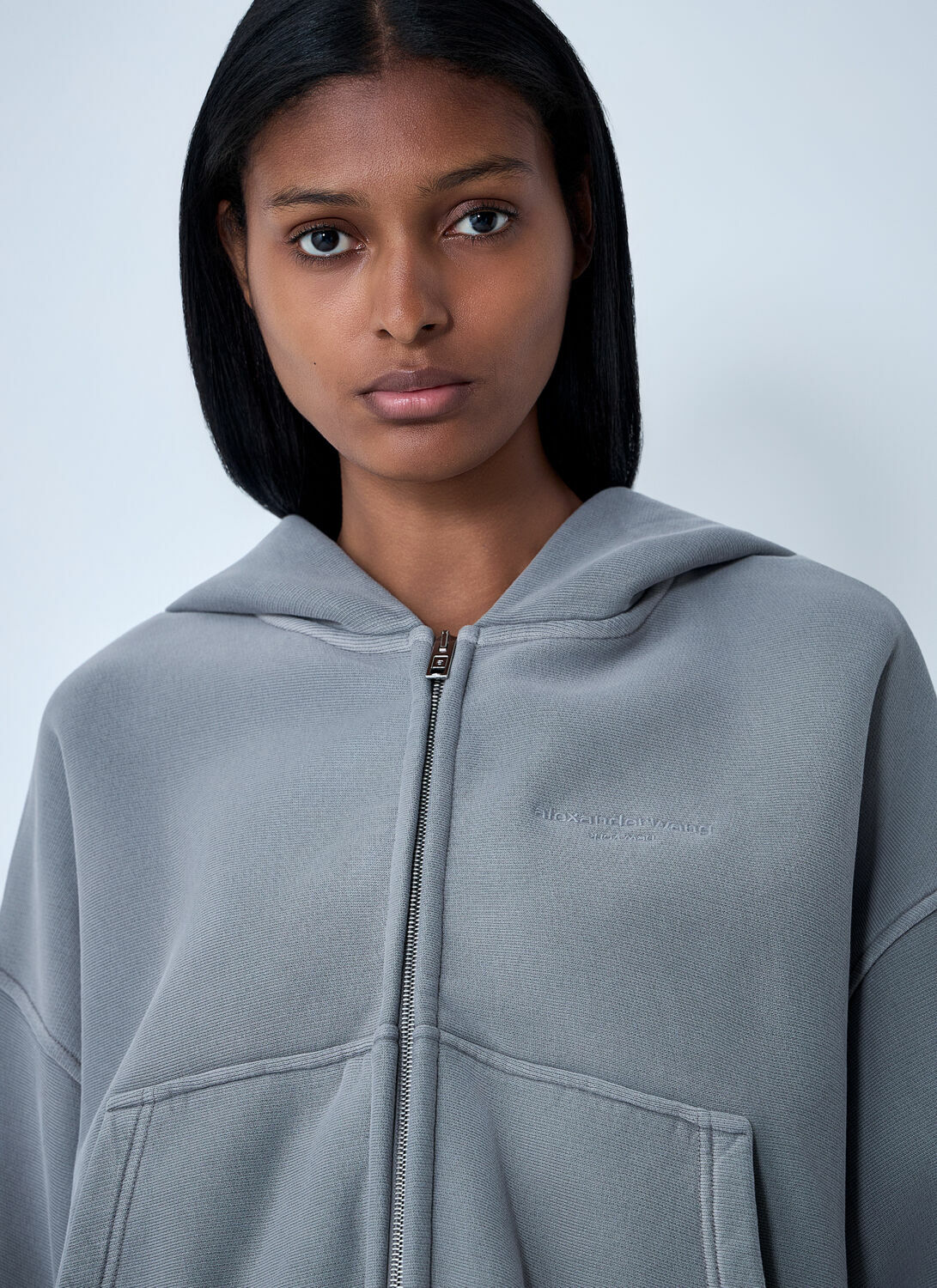 Alexander Wang Crop Zip-Up Sweateshirt