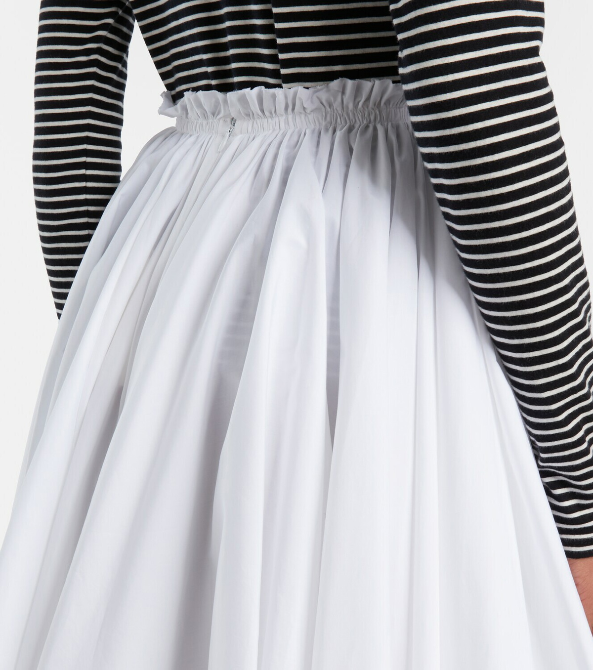 Ami Paris Corolla gathered cotton midi skirt