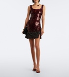 Là Fuori Embellished floral minidress