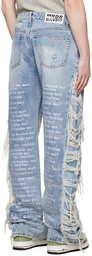 Who Decides War Blue Ultra Flare Scripture Jeans