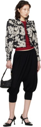 Anna Sui Black & Off-White Cropped Ruffle Jacket
