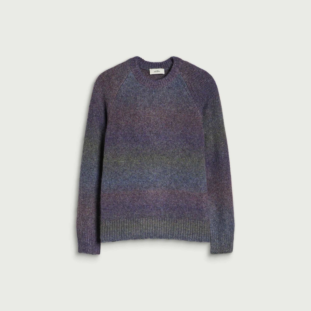 Les Deux Men's Gradient Round Neck Jumper in Spiced Plum Purple
