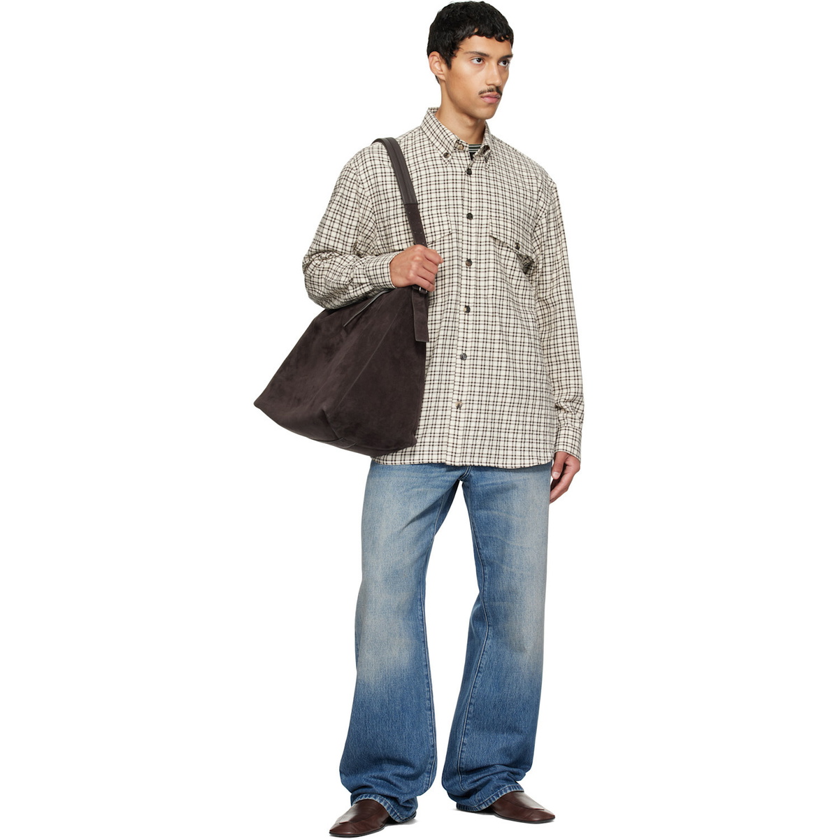 Dries Van Noten Off-White Loose Flannel Shirt