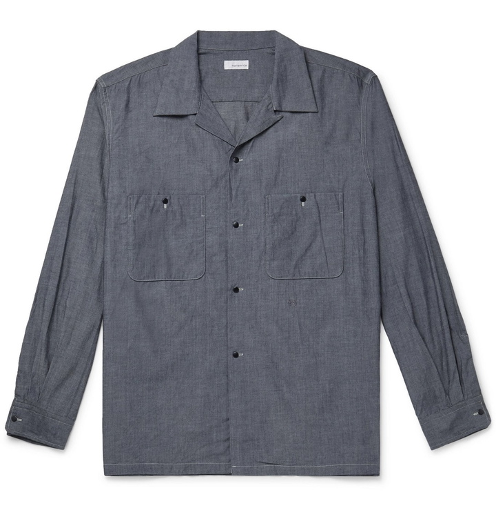 Photo: nanamica - Wind Camp-Collar Lyocell and Cotton-Blend Shirt - Blue