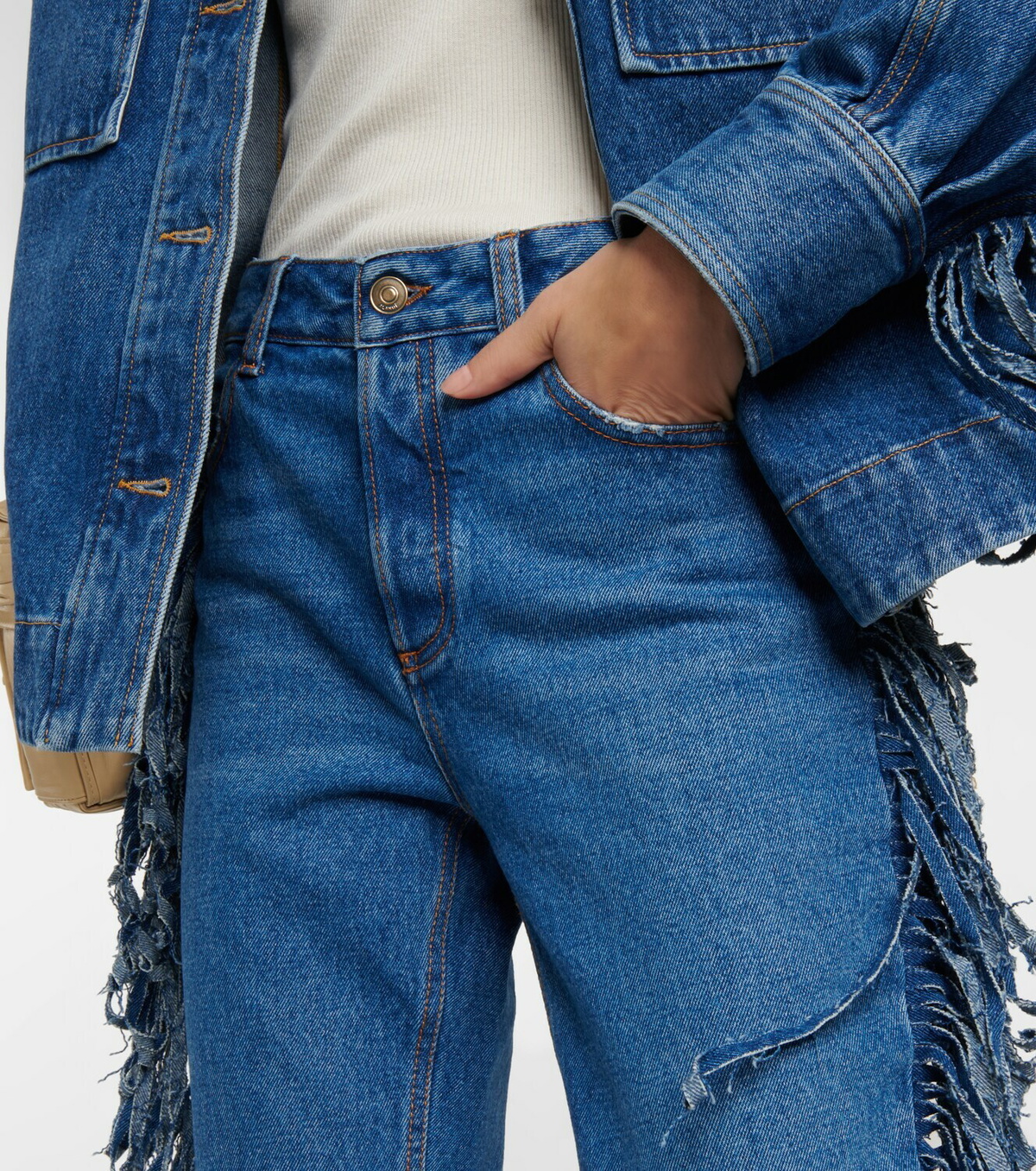 Alanui - High-rise fringed jeans