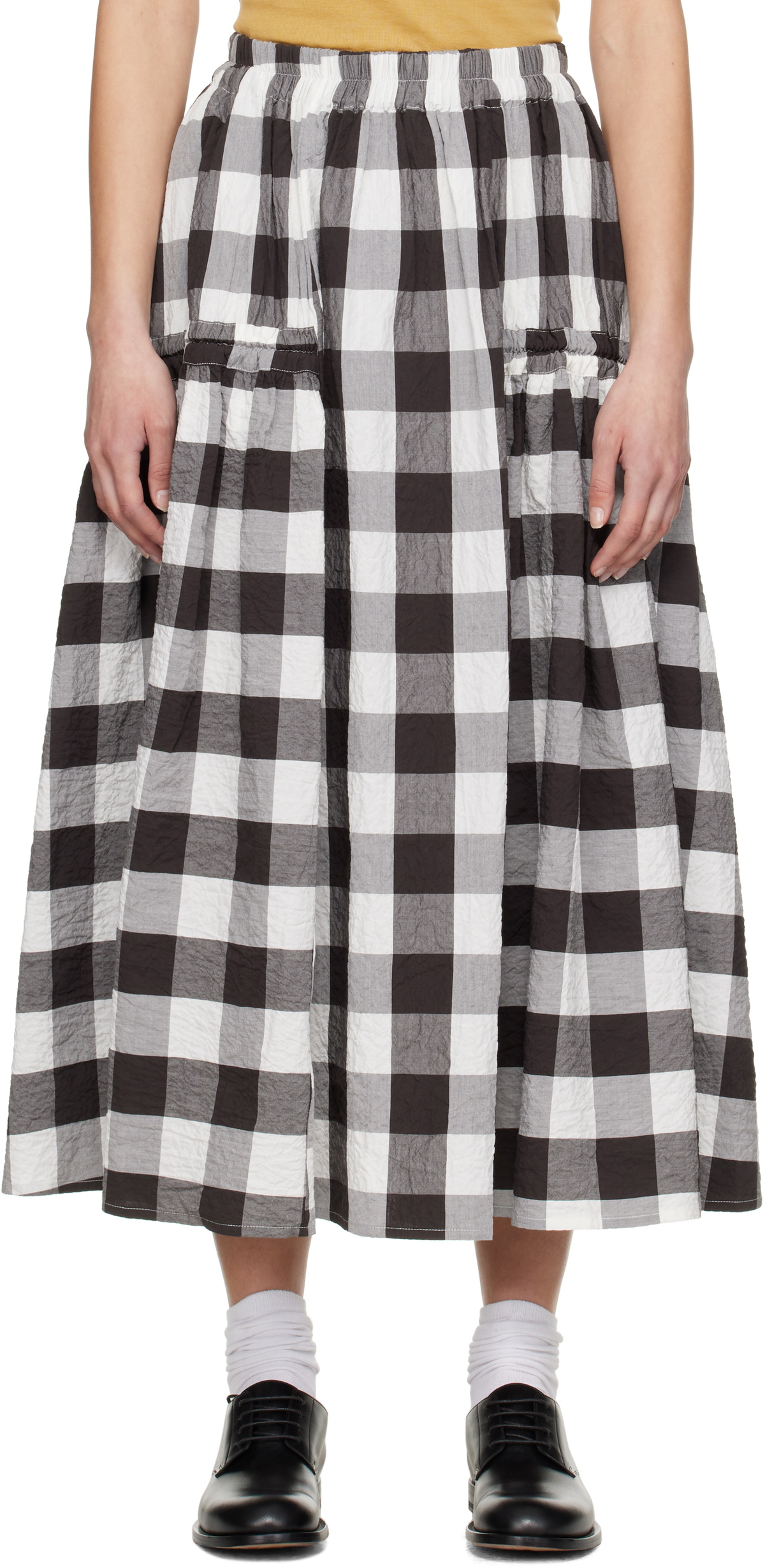 Toogood White & Brown 'The Harvester' Midi Skirt