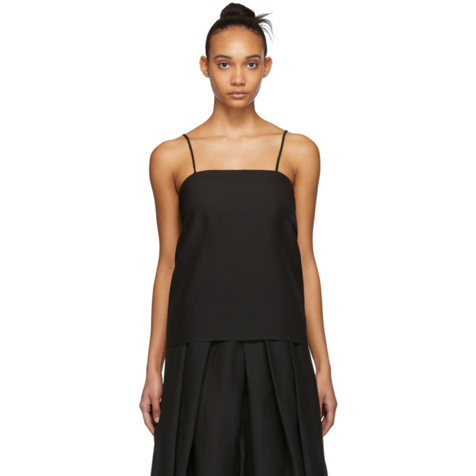 Sara Lanzi Black Silk Tank Top