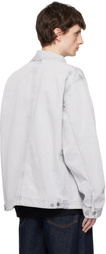 Carhartt Work In Progress Gray OG Double Front Denim Jacket