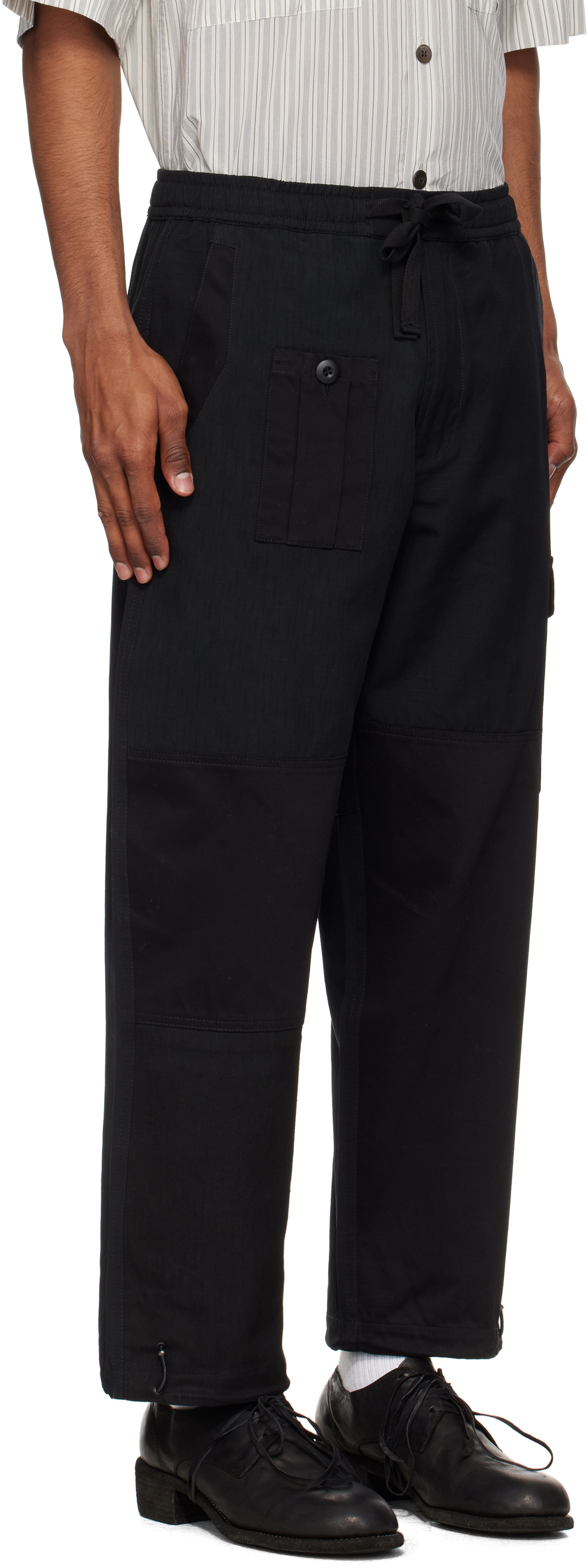 Maharishi Black 6087 Upcycled Loose Cargo Track Pants
