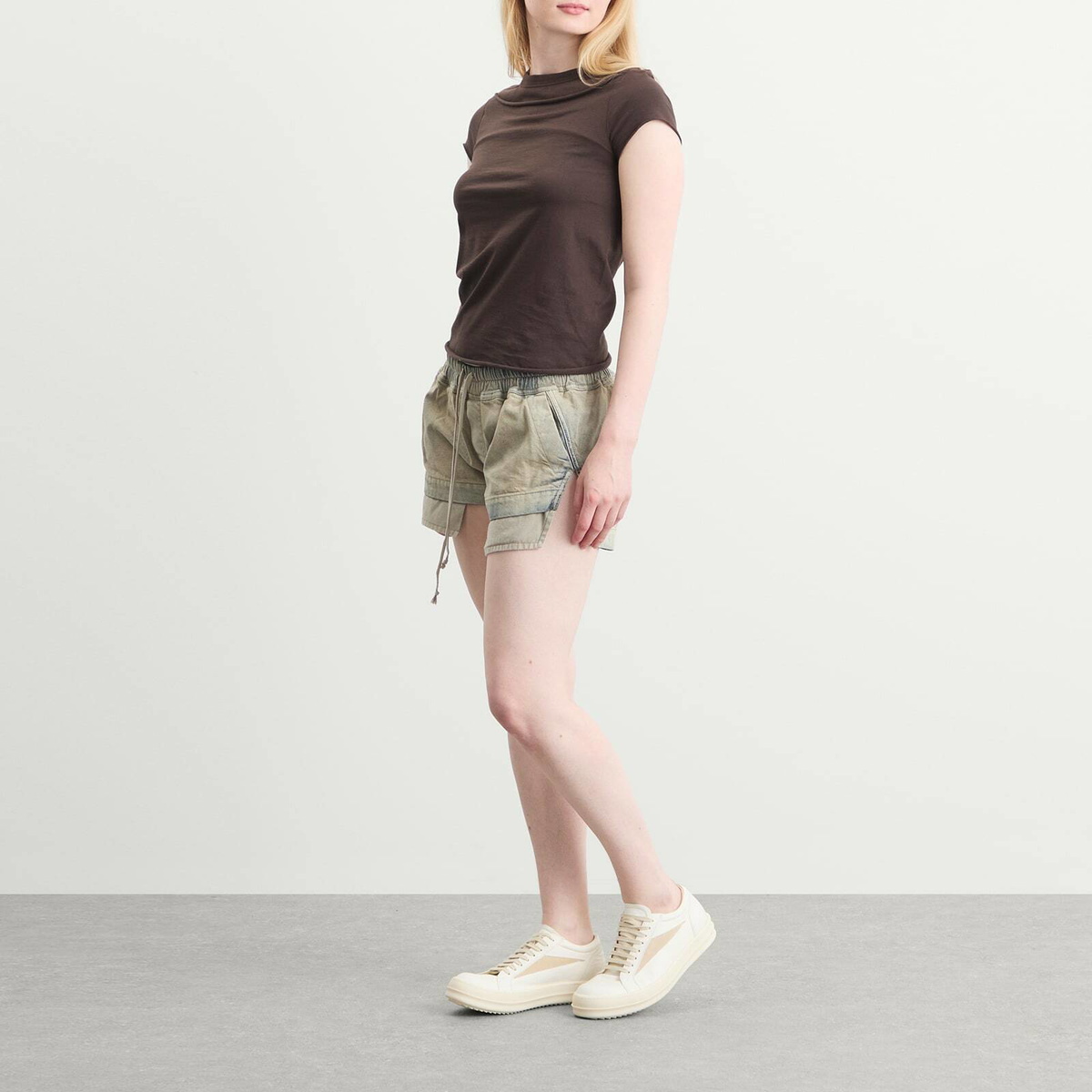 Rick Owens DRKSHDW Women's Fog Boxer Shorts in Mineral Pearl