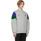 ADER error SSENSE Exclusive Grey and Blue ASCC Colorblock Sleeve Sweatshirt